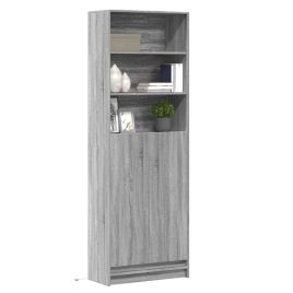 Highboard with LED Grey Sonoma 69x32.5x200 cm Engineered Wood