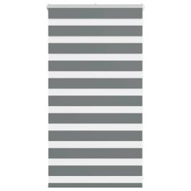 Zebra Blind Dark Grey 90x100 cm Fabric Width 85.9 cm Polyester