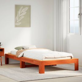 Bedframe Wax Brown 90x200cm Solid Wood Pine