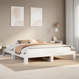 Bedframe White 180x200cm Super King Solid Wood Pine