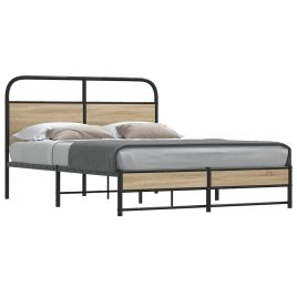 Bedframe 120x200cm Smoked Oak Engineered Wood