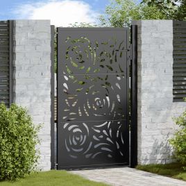 Garden Gate Black 105x155 cm Steel Flame Design