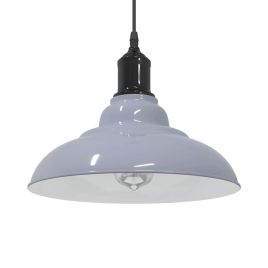 Pendant Lamp Height Adjustable E27 Gloss Grey 31 cm Metal