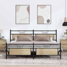 Metal Bedframe Sonoma Oak 193x203cm