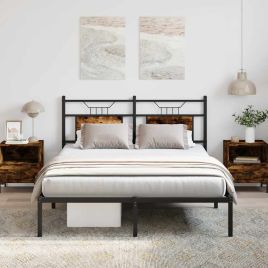 Bedframe Smoked Oak 140x200cm Engineered Wood