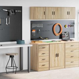 Garage Cabinets 2 pcs Sonoma Oak Engineered Wood