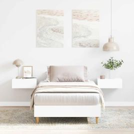 Bedframe White 75x190cm Small Single Engineered Wood