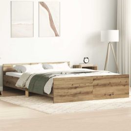 Bedframe Artisan Oak 150x200cm Engineered Wood