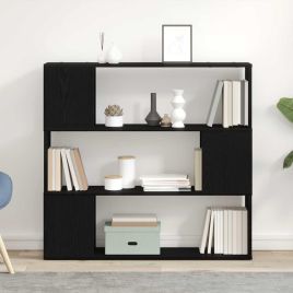 Black Oak Book Shelf 100x24x94 cm Made with Engineered Wood