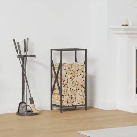 Firewood Rack Black 34x25x70 cm Cold-rolled steel