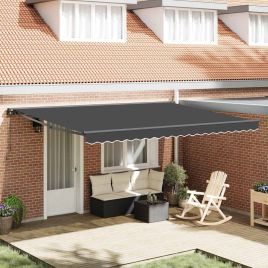 MOCOUR Retractable Awning Anthracite 450x300 cm Polyester and Metal