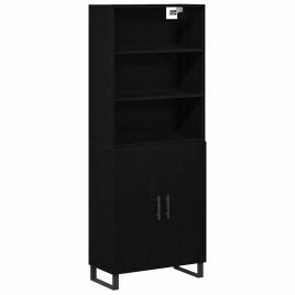 Highboard Black Oak 69.5x34x180 cm Engineered Wood