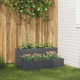 REHAL Garden Planter Anthracite 100x60x45 cm Cold-rolled Steel