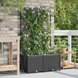 LIHRIDG Garden Planter 2 pcs Steel - Black
