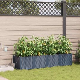 LIHRIDG Garden Planter 4 pcs 120x120x142 cm Steel - Grey