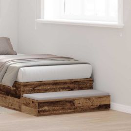 Bed Drawers in Old Wood - 100x36.5x16.5 cm, Made from Engineered Wood