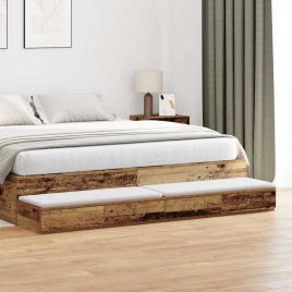 Bed Drawers Old Wood 180x36.5x16.5 cm Engineered Wood