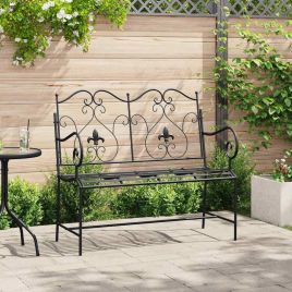 NEMVALE Garden Bench 104x54x93 cm Steel - Black