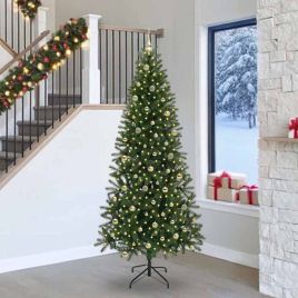 COZLYN Artificial Christmas Tree with 300 LEDs Green 240 cm PE and PVC