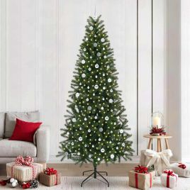 COZLYN Artificial Christmas Tree with 300 LEDs Green 240 cm PE and PVC