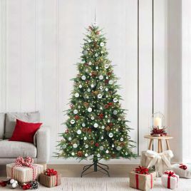 ELMIX Artificial Hinged Christmas Tree Green 210 cm PE and PVC