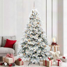 EMBERA Artificial Christmas Tree with 300 LEDs Green 210 cm PE and PVC