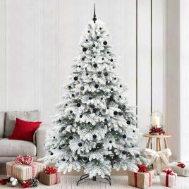 EMBERA Artificial Christmas Tree with 300 LEDs Green 240 cm PE and PVC