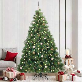 FIRILO Artificial Christmas Tree with 300 LEDs Green 240 cm PE and PVC