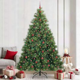 FIRILO Artificial Christmas Tree with 300 LEDs Green 240 cm PE and PVC