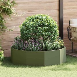 CLSRIDG Planter Olive 120x120x35 cm Steel - Green