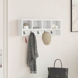 Wall-Mounted Coat Rack White 75 x 16 x 26 cm Engineered wood