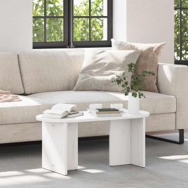 Coffee Table White 80 x 39.5 x 35 cm Solid Pine wood