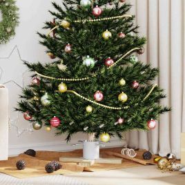 FLIXNOR Christmas Tree Stand 1.73 White 50 x 50 x 16 cm Solid Pine Wood
