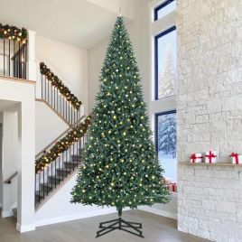 EMBERLY Artificial Pre-lit Christmas Tree with Ball Set Green 500 cm