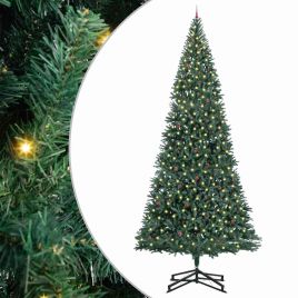 EMBERLY Artificial Pre-lit Christmas Tree with Ball Set Green 500 cm