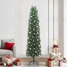 CLOVYN Artificial Christmas Tree with 300 LEDs with Stand Green 240 cm