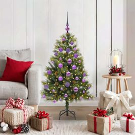 EVERIS Artificial Hinged Christmas Tree with Cones Green 120 cm