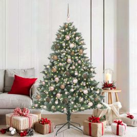 EMVER Artificial Christmas Tree with 300 LEDs with Stand Green 180 cm
