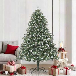 EMVER Artificial Christmas Tree with 300 LEDs with Stand Green 210 cm