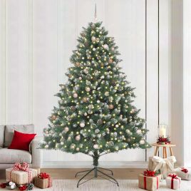 EMVER Artificial Christmas Tree with 300 LEDs with Stand Green 240 cm