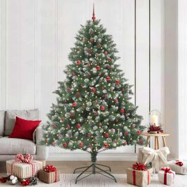 EMVER Artificial Christmas Tree with 300 LEDs with Stand Green 240 cm
