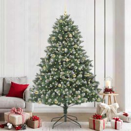EMVER Artificial Christmas Tree with 300 LEDs with Stand Green 240 cm