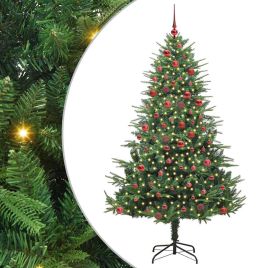 COSMER Artificial Pre-lit Christmas Tree with Ball Set Green 180 cm