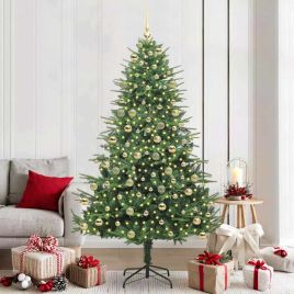 COSMER Artificial Pre-lit Christmas Tree with Ball Set Green 210 cm