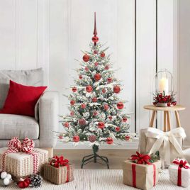 COSMER Artificial Pre-lit Christmas Tree with Ball Set Green 120 cm