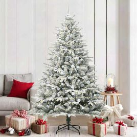 FELWIN Artificial Pre-lit Christmas Tree with Ball Set Green 210 cm