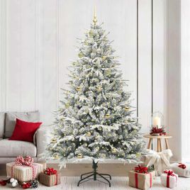 FELWIN Artificial Pre-lit Christmas Tree with Ball Set Green 240 cm