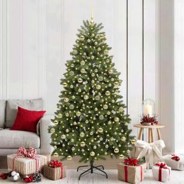 BRILAN Artificial Christmas Tree with Stand Green 210 cm PVC and Metal