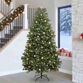 BRILCA Artificial Christmas Tree with Stand Green 270 cm PVC and Metal