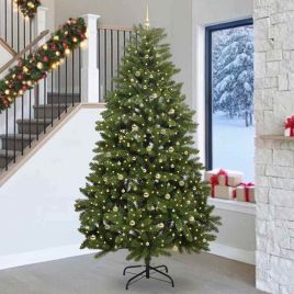 BRILCA Artificial Christmas Tree with Stand Green 270 cm PVC and Metal